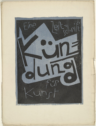 Karl Schmidt-Rottluff. Cover from the periodical K&uuml;ndung, vol. 1, no. 4, 5, 6 (April, May, June 1921). 1921 (executed 1920)