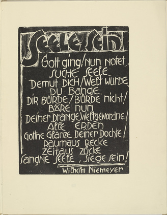 Robert Koepke. Having Soul (Seele sein) from the periodical K&uuml;ndung, vol. 1, no. 4, 5, 6 (April, May, June 1921). 1921