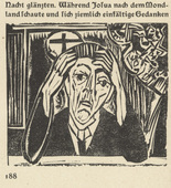 Ernst Ludwig Kirchner. As Josua Gr&uuml;bler Found his Way: Josua (Wie Josua Gr&uuml;bler seinen Weg fand: Josua) (in-text plate, page 188) from Neben der Heerstrasse (Off the Main Road). 1923
