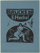 Max Pechstein. Kneeling Nude with Bowl (Kniender Akt mit Schale) cover from the portfolio Br&uuml;cke 1911. (1911)
