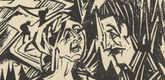 Ernst Ludwig Kirchner. As Josua Gr&uuml;bler Found his Way: Josua and Priska (Wie Josua Gr&uuml;bler seinen Weg fand: Josua und Priska) (in-text plate, page 214) from  Neben der Heerstrasse (Off the Main Road). 1923