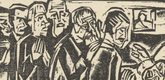 Ernst Ludwig Kirchner. As Josua Gr&uuml;bler Found his Way: At the Deathbed (Wie Josua Gr&uuml;bler seinen Weg fand: Am Sterbebett) (in-text plate, page 232) from Neben der Heerstrasse (Off the Main Road). 1923