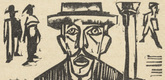 Ernst Ludwig Kirchner. The Peace Apostle: Werner G&uuml;tikofer (Der Friedensapostel: Werner G&uuml;tikofer) (in-text plate, page 336) from Neben der Heerstrasse (Off the Main Road). 1923