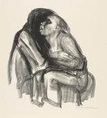 K&auml;the Kollwitz. Young Girl in the Lap of Death (Tod h&auml;lt M&auml;dchen im Scho&szlig;) from the series Death (Tod). (1934)