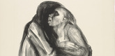 K&auml;the Kollwitz. Young Girl in the Lap of Death (Tod h&auml;lt M&auml;dchen im Scho&szlig;) from the series Death (Tod). (1934)