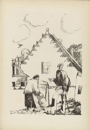 Jean-Emile Laboureur. Rural Couple (L&auml;ndliches Paar) (plate, after p. 462) from Jahrbuch der jungen Kunst, vol. 5 (1924). 1924