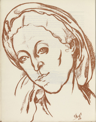 Gustav Schaffer. Girl's Head (M&auml;dchenkopf) (plate, preceding p. 9) from K&uuml;nstler abseits vom Wege. 10 Jahre deutscher Kunst in der Provinz. 1918
