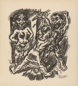 Ren&eacute; Beeh. The Wicked-Holy Vitalis (Der schlimm-heilige Vitalis) (plate 2) from Gottfried Keller-Bilderbuch. Zum Hundertsten Geburtstag Gottfried Kellers. 1914