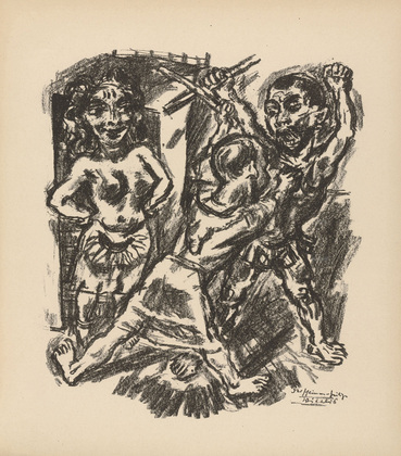 Ren&eacute; Beeh. The Wicked-Holy Vitalis (Der schlimm-heilige Vitalis) (plate 2) from Gottfried Keller-Bilderbuch. Zum Hundertsten Geburtstag Gottfried Kellers. 1914
