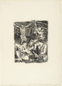 Max Beckmann. Throwing Dice before the Cross (Die W&uuml;rfler unter dem Kreuz) from Six Lithographs to the New Testament (Sechs Lithographien zum Neuen Testament). (1911)