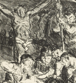 Max Beckmann. Throwing Dice before the Cross (Die W&uuml;rfler unter dem Kreuz) from Six Lithographs to the New Testament (Sechs Lithographien zum Neuen Testament). (1911)