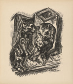 Ren&eacute; Beeh. Spiegel the Kitten (Spiegel das K&auml;tzchen) (plate 7) from Gottfried Keller-Bilderbuch. Zum Hundertsten Geburtstag Gottfried Kellers. 1914