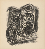 Ren&eacute; Beeh. Spiegel the Kitten (Spiegel das K&auml;tzchen) (plate 7) from Gottfried Keller-Bilderbuch. Zum Hundertsten Geburtstag Gottfried Kellers. 1914