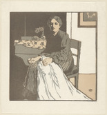Emil Orlik. Seamstress (N&auml;herin) from Small Woodcuts (Kleine Holzschnitte). 1920 (prints executed 1896-1899)