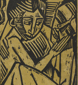Max Pechstein. Consolation (Tr&ouml;stung) (back cover) from the deluxe edition of Almanach auf das Jahr 1920. 1920 (print executed 1919)