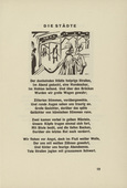 Ernst Ludwig Kirchner. The Cities (Die St&auml;dte) (headpiece, page 19) from Umbra vitae (Shadow of Life). 1924