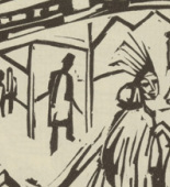 Ernst Ludwig Kirchner. The Cities (Die St&auml;dte) (headpiece, page 19) from Umbra vitae (Shadow of Life). 1924