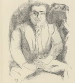 Rudolf Grossmann. The Art Dealer (Der Kunsth&auml;ndler) (plate, after p. 148) from Ganymed. Bl&auml;tter der Mar&eacute;es-Gesellschaft, vol. 1. 1919