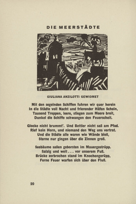 Ernst Ludwig Kirchner. The Sea Cities (Die Meerst&auml;dte) (headpiece, page 20) from Umbra vitae (Shadow of Life). 1924