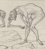 Paul Klee. Two Men Meet, Each Believing the Other to Be of Higher Rank (Zwei M&auml;nner, einander in h&ouml;herer Stellung vermutend, begegnen sich) from the series Inventions (Inventionen). 1903