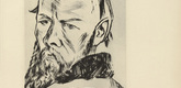 Max Beckmann. Portrait of Dostoyevsky (Bildnis Dostojewski) (plate, after p. VIII) from Ganymed. Bl&auml;tter der Mar&eacute;es-Gesellschaft, vol. 3. 1921