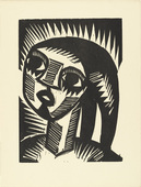 Karl Schmidt-Rottluff. Girl with Braids (M&auml;dchen mit Z&ouml;pfen) (plate, loose leaf) from the periodical Das Kunstblatt, vol. 2, no. 2 (Feb 1918). 1918 (executed 1917)