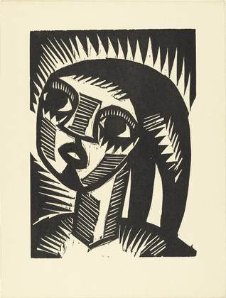 Karl Schmidt-Rottluff. Girl with Braids (M&auml;dchen mit Z&ouml;pfen) (plate, loose leaf) from the periodical Das Kunstblatt, vol. 2, no. 2 (Feb 1918). 1918 (executed 1917)