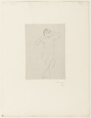 Hans Purrmann. Seated Nude (Sitzender M&auml;dchenakt mit erhobenen Armen). (c. 1920)