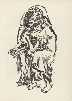 Ren&eacute; Beeh. The Beggar (Der Bettler) (plate, after p. 88) from Ganymed. Bl&auml;tter der Mar&eacute;es-Gesellschaft, vol. 3. 1921