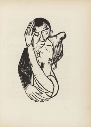 Max Beckmann. Dancers (Tanzende) (plate, after p. 128) from Ganymed. Bl&auml;tter der Mar&eacute;es-Gesellschaft, vol. 4. 1922