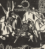 Heinrich Campendonk. The Beggar after Brueghel (Der Bettler nach Brueghel) (plate, after p. 144) from Ganymed. Bl&auml;tter der Mar&eacute;es-Gesellschaft, vol. 4. 1922