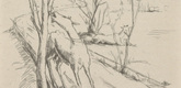 Felix Meseck. Landscape with Goats (Landschaft mit Ziegen) (plate, after p. 248) from Ganymed. Bl&auml;tter der Mar&eacute;es-Gesellschaft, vol. 4. 1922