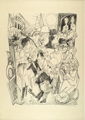 Max Beckmann. The Street (plate 3) [Die Strasse (Blatt 3)] from Hell (Die H&ouml;lle). (1919)