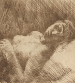 Hans G&ouml;tt. Sleeping Girl (Schlafendes M&auml;dchen) (plate, after p. 144) from Ganymed. Bl&auml;tter der Mar&eacute;es-Gesellschaft, vol. 5. 1925 (print executed 1924)