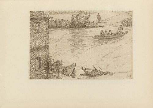 Adolf Ferdinand Schinnerer. Crossing (&Uuml;berfahrt) (plate, after p. 160) from Ganymed. Bl&auml;tter der Mar&eacute;es-Gesellschaft, vol. 5. 1925 (print executed 1923)