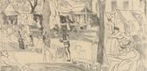 Rudolf Grossmann. Annual Fair (Jahrmarkt) (plate, after p. 184) from Ganymed. Bl&auml;tter der Mar&eacute;es-Gesellschaft, vol. 5. 1925 (print executed 1923)