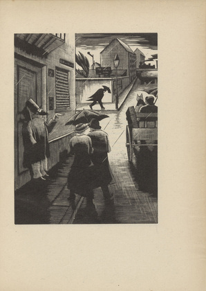 Otto N&uuml;ckel. Rainy Weather (Regenwetter) (plate, after p. 224) from Ganymed. Bl&auml;tter der Mar&eacute;es-Gesellschaft, vol. 5. 1925 (print executed 1924)