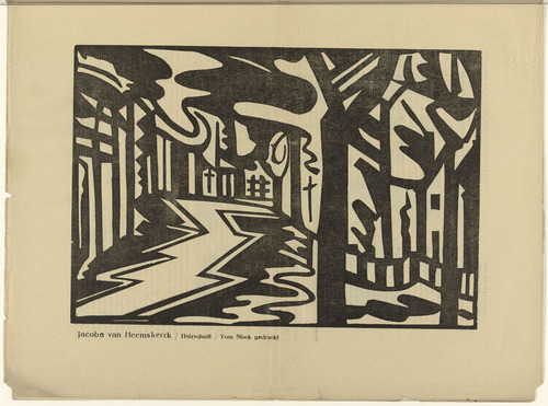 Jacoba van Heemskerck. Landscape with Zigzag Path (Landschaft mit Zickzackweg) (plate, p. 9) from the periodical Der Sturm. Wochenschrift f&uuml;r Kultur und K&uuml;nste, vol. 8, no. 1 (April 1917). 1917