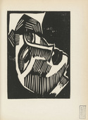 Karl Schmidt-Rottluff. Head (Kopf) (plate, after p. 128) from the periodical Genius. Zeitschrift f&uuml;r werdende und alte Kunst, vol. 1, no. 1. 1919 (print executed 1915)