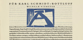 Karl Schmidt-Rottluff. Ornamental initial 'A' from the periodical K&uuml;ndung, vol. 1, no. 4, 5, 6 (April, May, June 1921). 1921 (executed 1920)