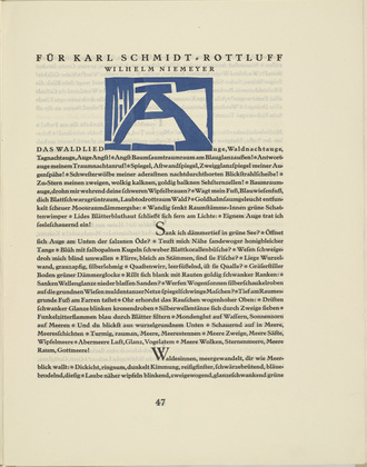 Karl Schmidt-Rottluff. Ornamental initial 'A' from the periodical K&uuml;ndung, vol. 1, no. 4, 5, 6 (April, May, June 1921). 1921 (executed 1920)