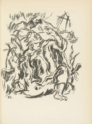 Karl Caspar. John at Patmos (Johannes auf Patmos) (plate, after p. 160) from the periodical Genius. Zeitschrift f&uuml;r werdende und alte Kunst, vol. 1, no. 1. 1919 (print executed 1918)