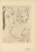 Heinrich Nauen. Mother and Child (Mutter und Kind) (plate, after p. 296) from the periodical Genius. Zeitschrift f&uuml;r werdende und alte Kunst, vol. 1, no. 2. 1919