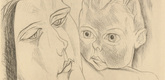Heinrich Nauen. Mother and Child (Mutter und Kind) (plate, after p. 296) from the periodical Genius. Zeitschrift f&uuml;r werdende und alte Kunst, vol. 1, no. 2. 1919