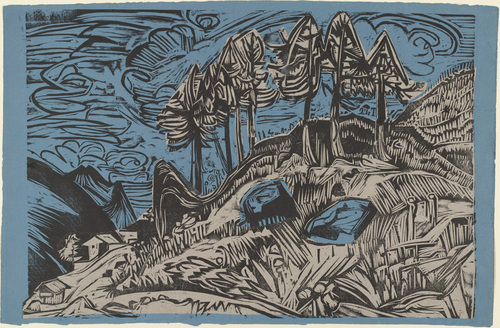 Ernst Ludwig Kirchner. Trees on a Mountain Slope (B&auml;ume am Berghang). (1920)