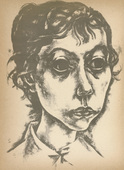 Ignaz Epper. Girl's Head (M&auml;dchenkopf) (plate, after p. 308) from the periodical Genius. Zeitschrift f&uuml;r werdende und alte Kunst, vol. 1, no. 2. 1919