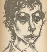 Ignaz Epper. Girl's Head (M&auml;dchenkopf) (plate, after p. 308) from the periodical Genius. Zeitschrift f&uuml;r werdende und alte Kunst, vol. 1, no. 2. 1919