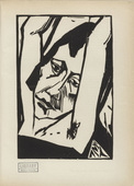Erich Heckel. Girl's Head (M&auml;dchenkopf) (plate, after p. 114) from the periodical Genius. Zeitschrift f&uuml;r werdende und alte Kunst, vol. 2, no. 1. 1920 (print executed 1913)