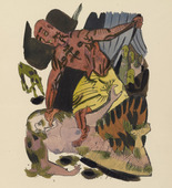 Oskar Kokoschka. Plate (folio 8) from M&ouml;rder, Hoffnung der Frauen (Murderer, Hope of Women). (1916)