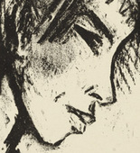 Otto Mueller. Three Girls in Profile (Drei M&auml;dchen im Profil) for the First Annual Portfolio 1921, no. 2 (Br&uuml;cke Artists) (Erste Jahresgabe 1921, no. 2 [Die K&uuml;nstler der  Br&uuml;cke]). (1921)